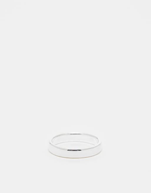  ASOS DESIGN sterling silver band ring in silver