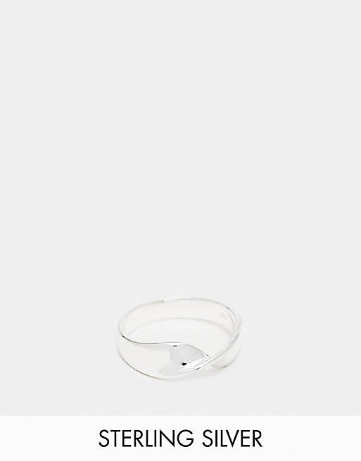 ASOS DESIGN sterling silver band ring in twist design | ASOS