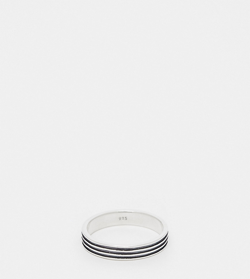 ASOS DESIGN sterling silver band ring with embossing in silver