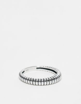 sterling silver band ring with texture