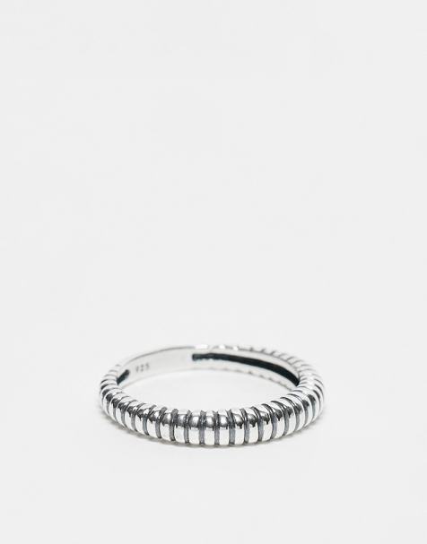 ASOS DESIGN sterling silver band ring with texture - view 1