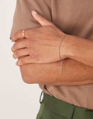 Asos Design Sterling Silver Bracelet In Silver