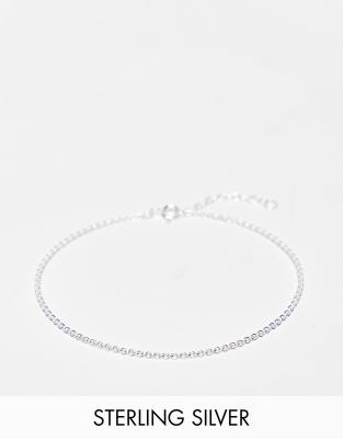 Asos Design Sterling Silver Chain Bracelet In Silver