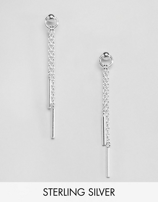ASOS DESIGN sterling silver chain strand hoop earrings