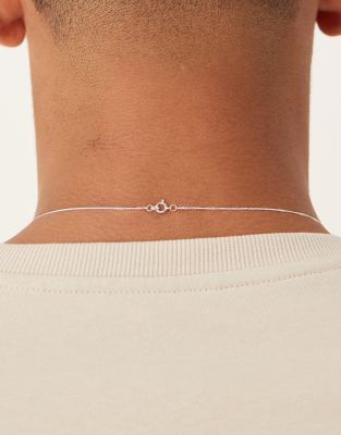 Asos Design Sterling Silver Cross Pendant Necklace In Metallic