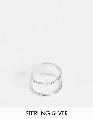 ASOS DESIGN sterling silver double band ring