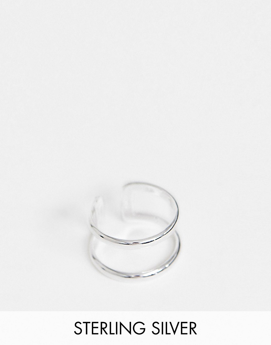 ASOS DESIGN sterling silver double band ring