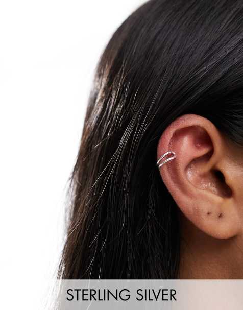 Sterling silver ear on sale cuffs for pierced ears