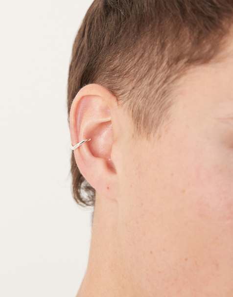 ASOS DESIGN sterling silver ear cuff in silver - view 1