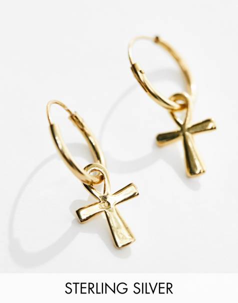 Men's Earring Large Cross Earring Stainless Steel Earrings for Men Modern  Out 