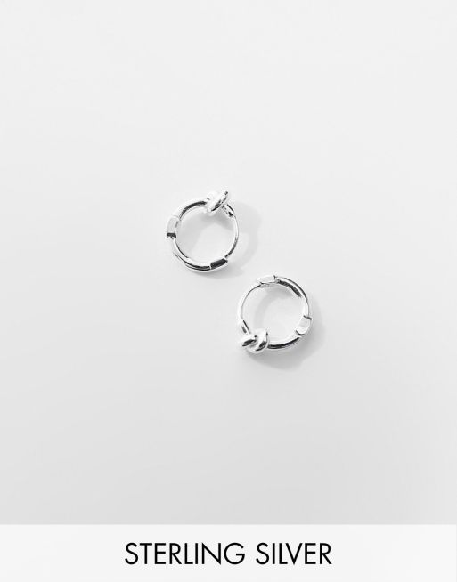 FhyzicsShops DESIGN sterling silver hoop earrings with knot design in silver