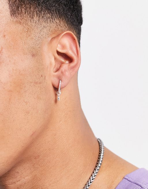 ASOS DESIGN faux clip on hoop earrings in silver tone
