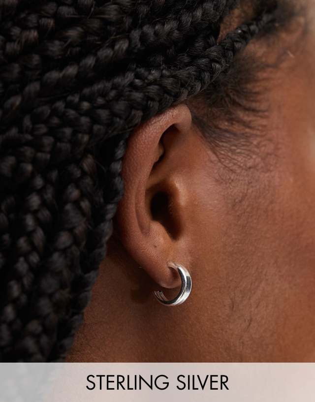 ASOS DESIGN - sterling silver mini hoop earrings