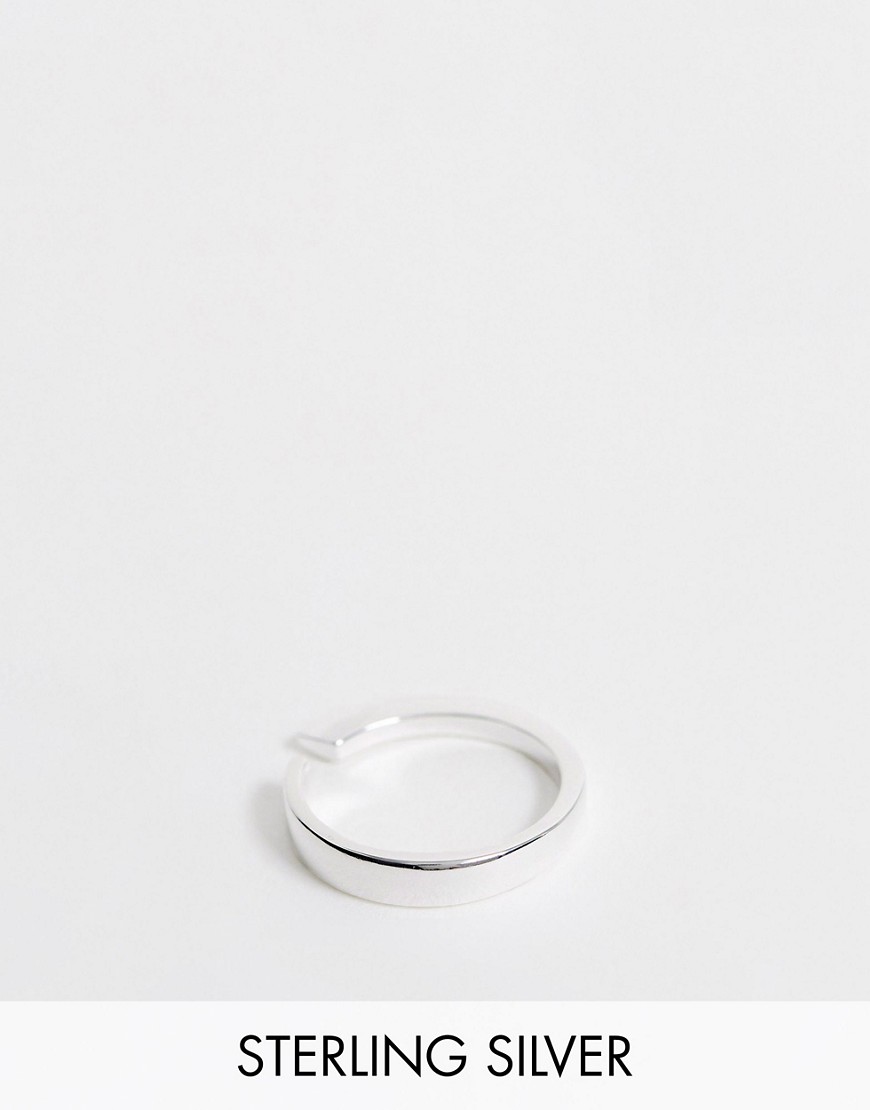 ASOS DESIGN sterling silver minimal twist ring