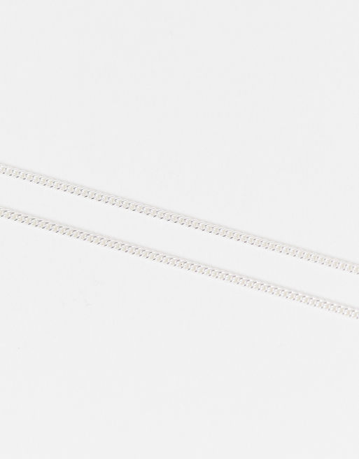 ASOS DESIGN sterling silver neckchain with black onyx square pendant, 3 of 4