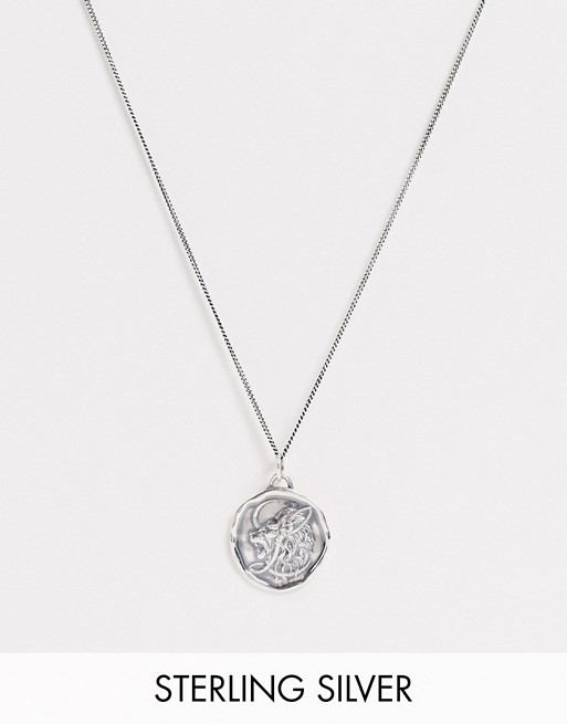 ASOS DESIGN sterling silver necklace with lion pendant