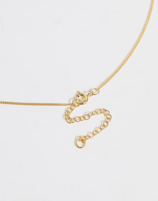 ASOS DESIGN sterling silver necklace with St Christopher pendant with 14k gold plate, 4 of 4