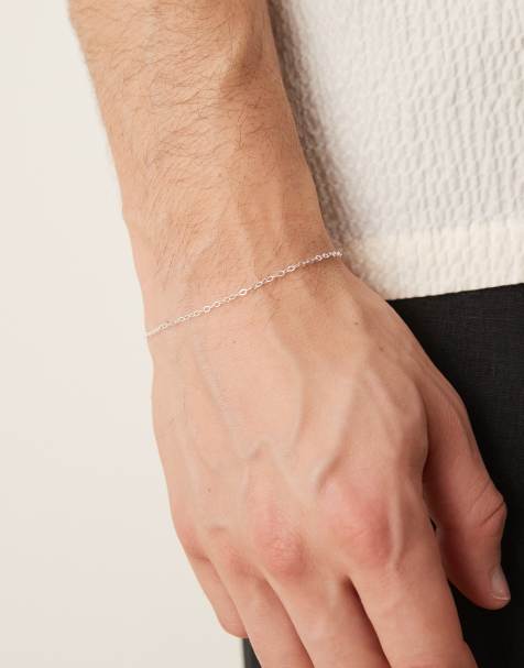 ASOS DESIGN sterling silver oval link chain bracelet in silver tone - view 1