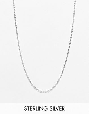 ASOS DESIGN sterling silver oval neck chain in silver