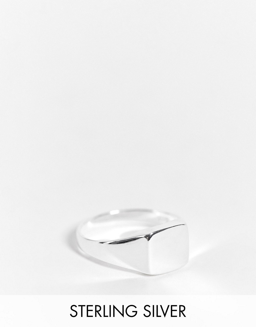 ASOS DESIGN sterling silver pinky ring in silver