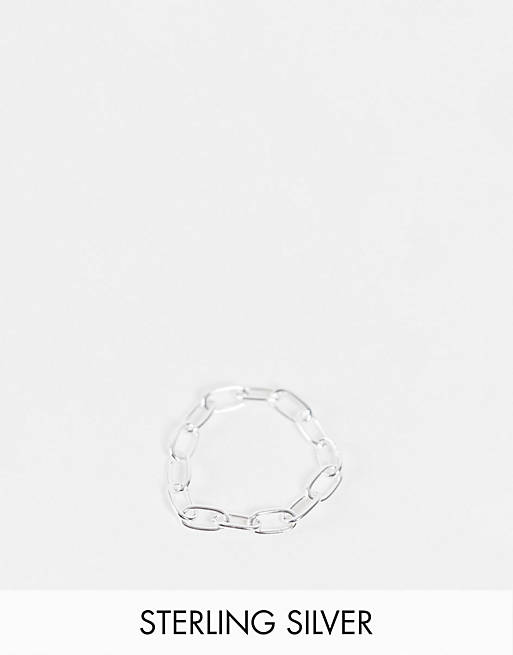 ASOS DESIGN sterling silver ring in chain link