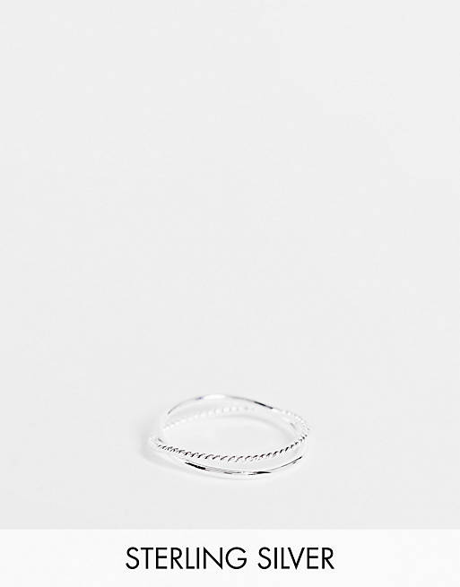 ASOS DESIGN sterling silver ring in cross twist design | ASOS