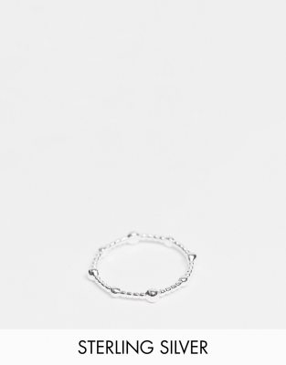 ASOS DESIGN sterling silver ring in dot dash ball design