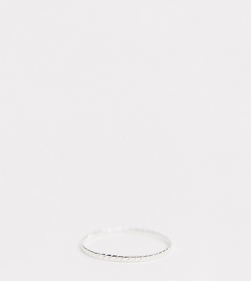 ASOS DESIGN sterling silver ring in fine flat etched design