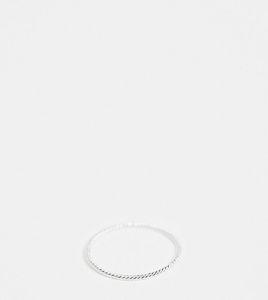 ASOS DESIGN sterling silver ring in fine twist design