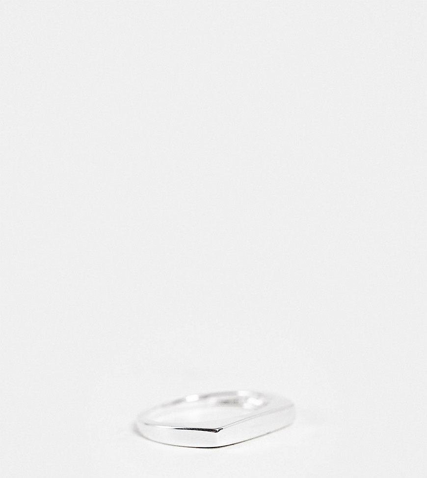 ASOS DESIGN sterling silver ring in signet bar design