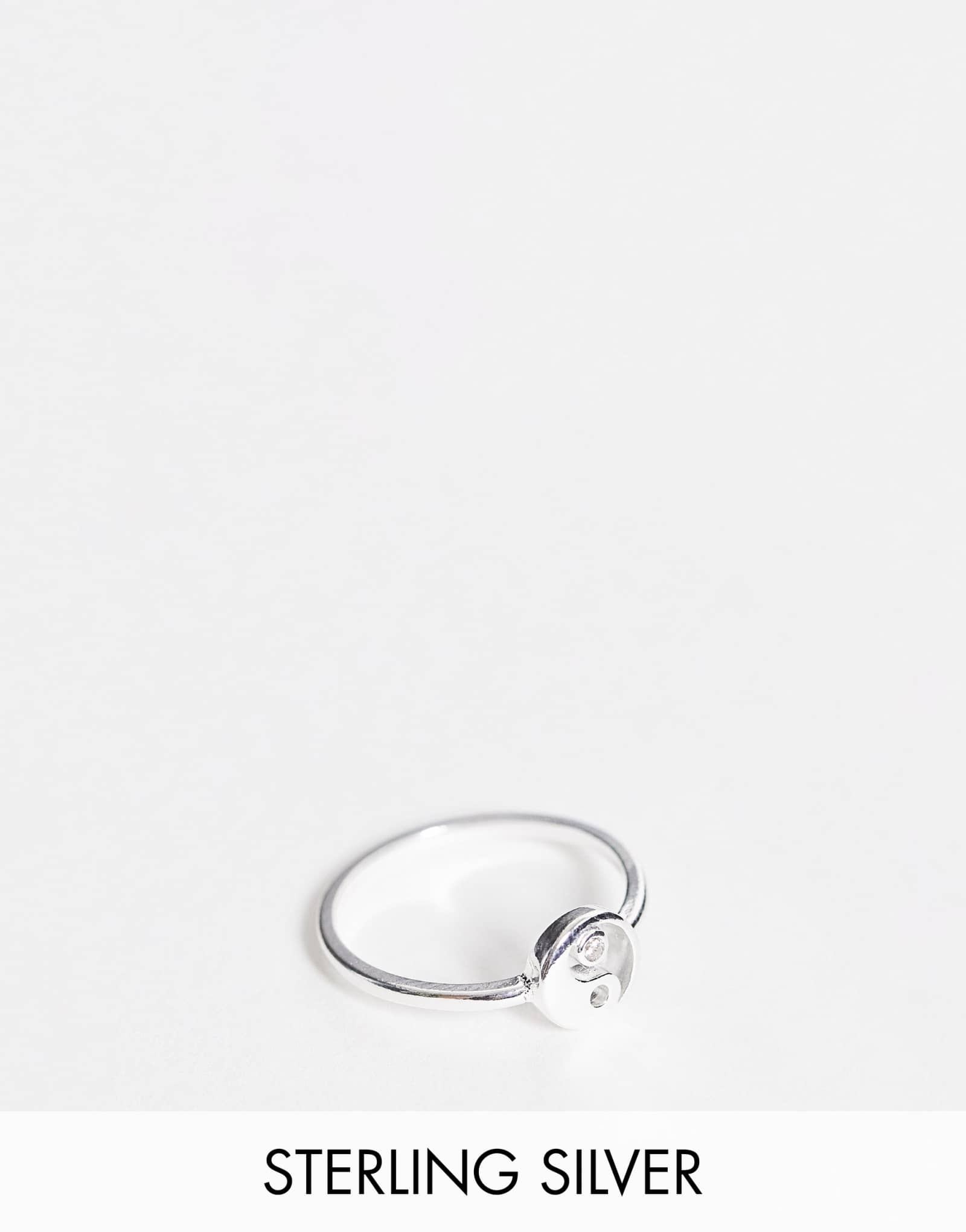 Кольцо из стерлингового серебра ASOS DESIGN в стиле инь Ян