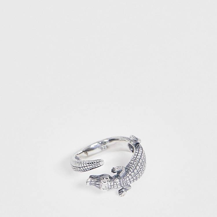 Sterling ring with crocodile design in Asos Men Accessories Jewelry Rings 