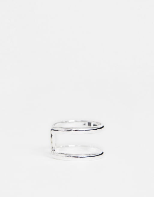 Double band shop silver ring