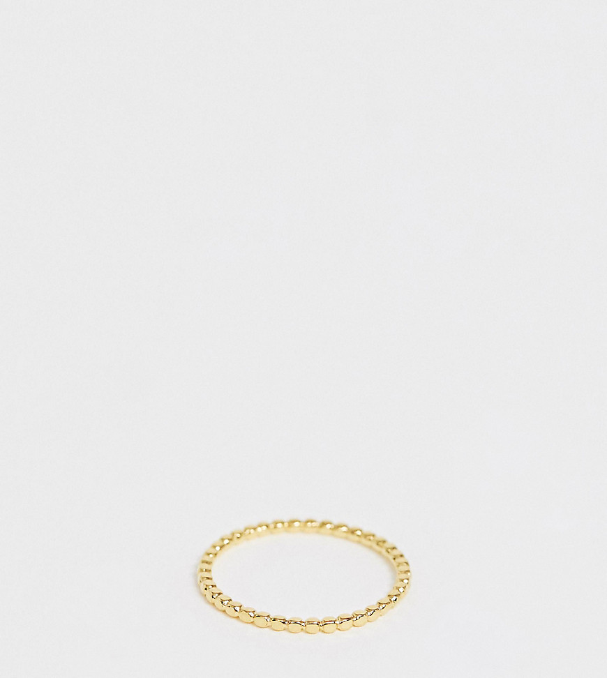 ASOS DESIGN Sterling silver ring with gold plate in mini ball design