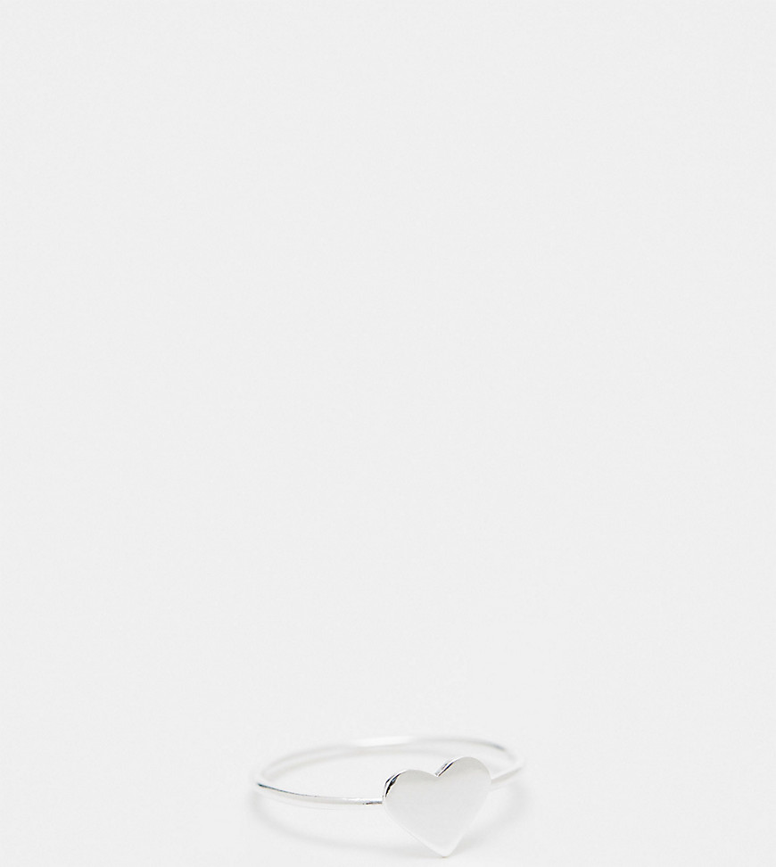 ASOS DESIGN sterling silver ring with heart design