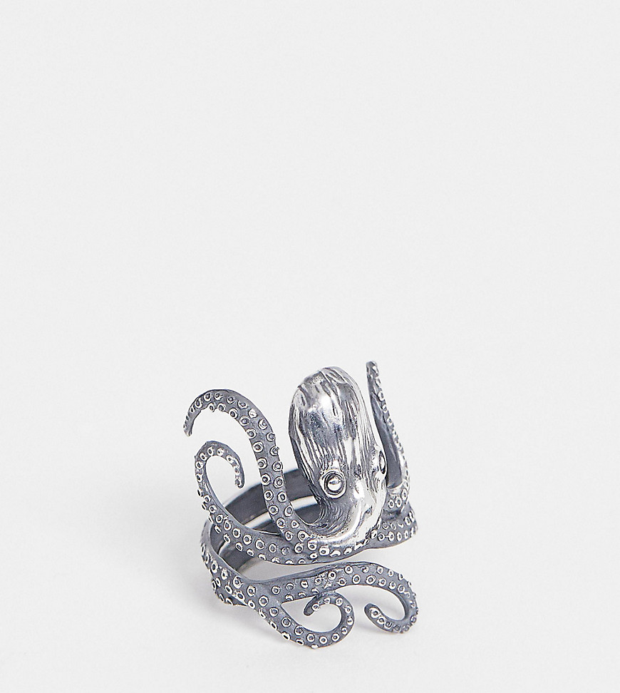 ASOS DESIGN sterling silver ring with octopus