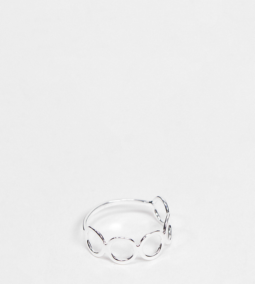 ASOS DESIGN sterling silver ring with open circles