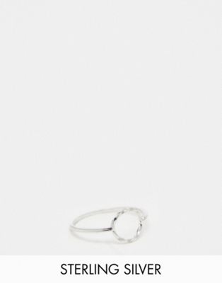 ASOS DESIGN sterling silver ring with twisted circle design