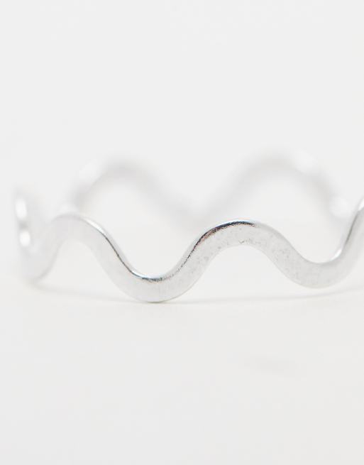 ASOS DESIGN sterling silver ring with wave design, 2 of 4