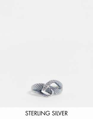 ASOS DESIGN sterling silver ring with wrap around snake design in