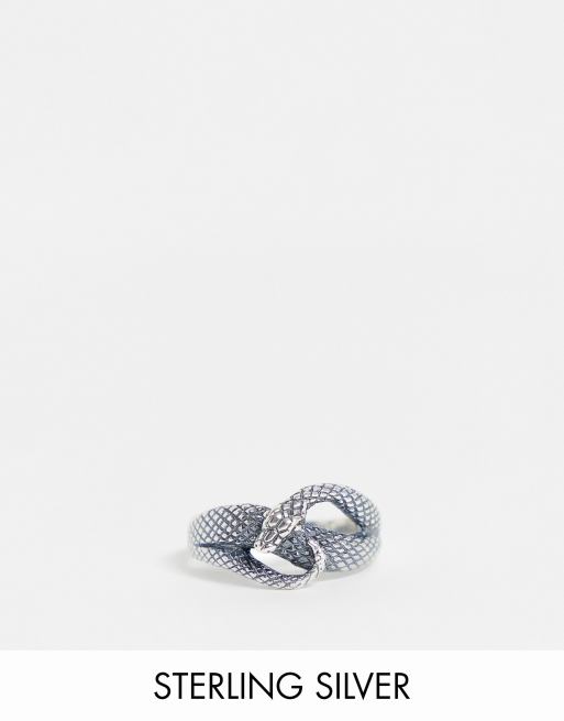 ASOS DESIGN sterling silver ring with wrap around snake design in