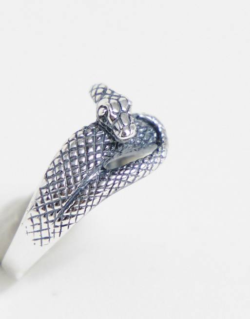 ASOS DESIGN sterling silver ring with wrap around snake design in