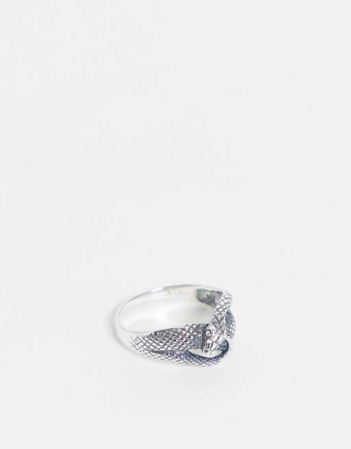 ASOS DESIGN sterling silver ring with wrap around snake design in