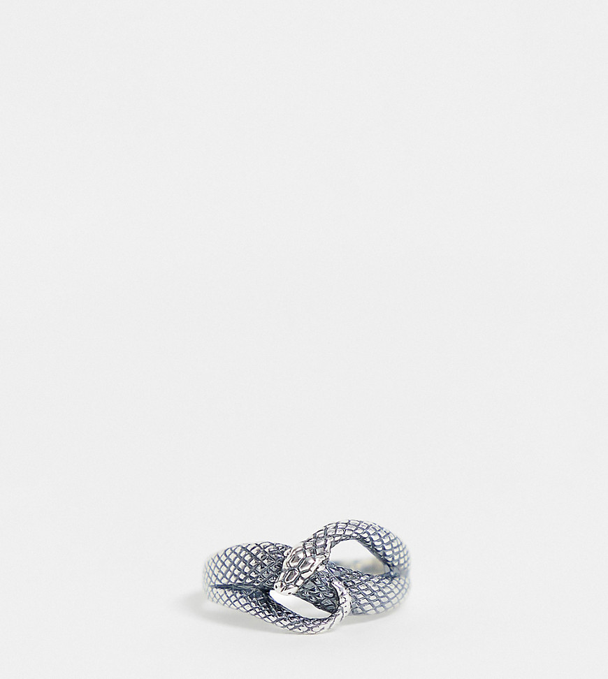ASOS DESIGN sterling silver ring with wrap around snake design in silver