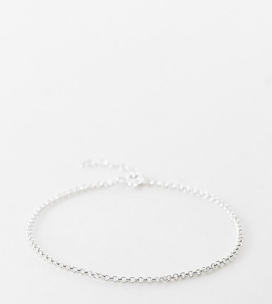 ASOS DESIGN sterling silver rope chain bracelet in silver tone