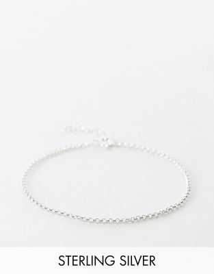 ASOS DESIGN sterling silver rope chain bracelet in silver tone