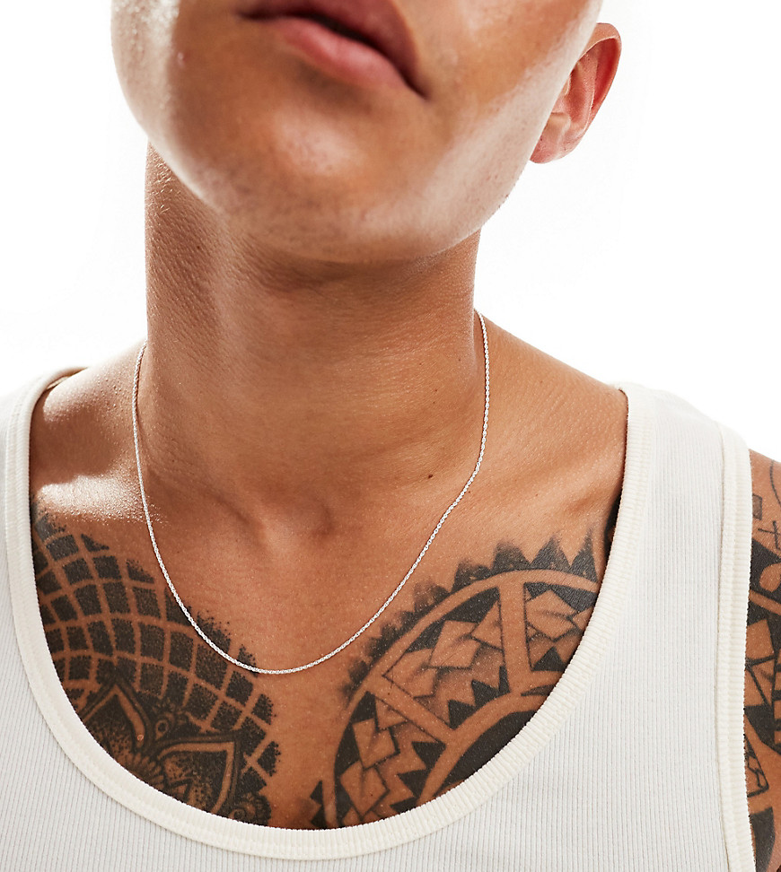 ASOS DESIGN sterling silver rope chain necklace