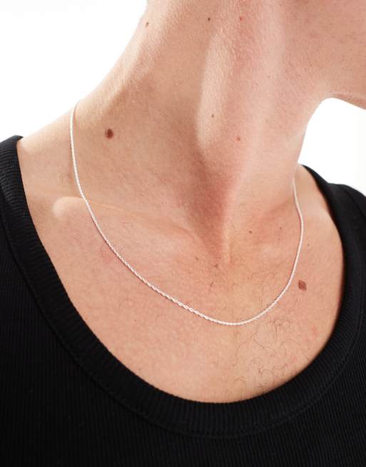 Men's sterling silver on sale rope chain necklace