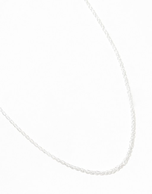 Mens silver rope chain on sale necklace