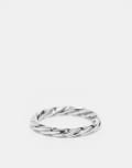 [ASOS DESIGN] ASOS DESIGN sterling silver rope ring in silver 2XL SILVER